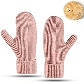 Bototack Winter Mittens for Women Men Warm Fleece Lining Stretchy Knit Thermal Snow Gloves for Cold Weather Gifts