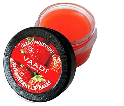 Vaadi Herbals Lip Balm, Strawberry and Honey, 10g