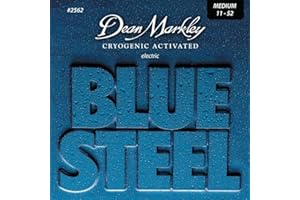 DEAN MARKLEY 2562 Blue Steel Electric Guitar Strings. 6 piece Electric Guitar String Set. Cryogenically Treated for Longer Life, Enhanced Performance, and Superior Sound. Made in USA. Gauges 11-52