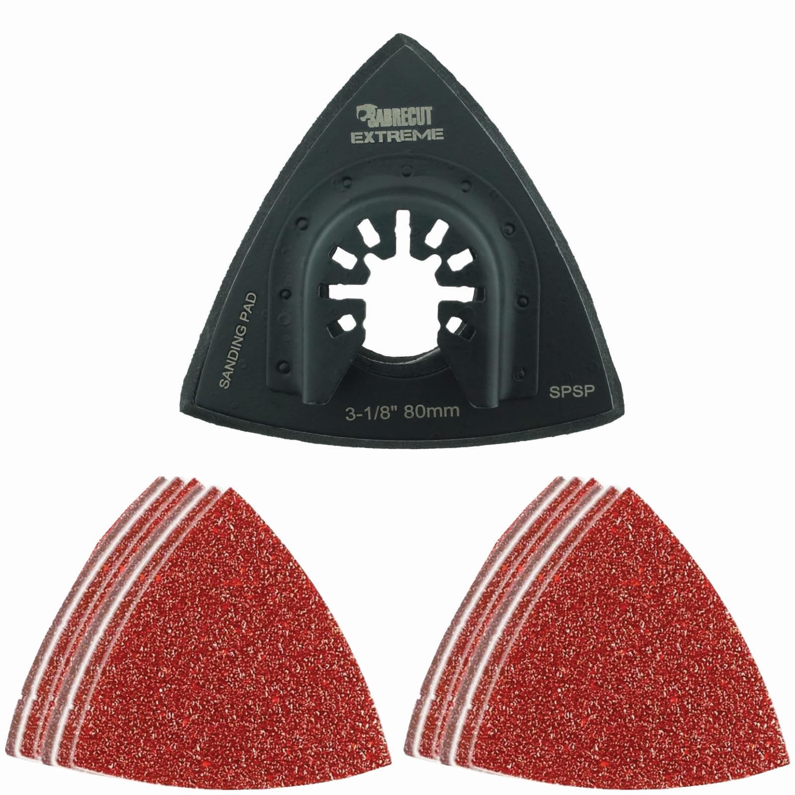 41 x SabreCut SPKA41SK Fast Fit Sanding Kit Compatible with Dewalt Stanley Black and Decker Bosch Fein (Non-StarLock) Makita Milwaukee Parkside Ryobi Worx (Fast Change) Workzone Multitool Accessories