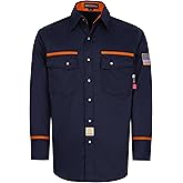 BOCOMAL FR Shirts for Men Flame Resistant Light Weight NFPA2112 Fire Retardant Welding Shirt Water & Oil Repellent Finish