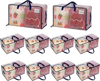 VENO 10 Pack Moving Bags Large Storage Bins with Lids Clear 102L