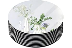 Coo-Drill 10" Round Mirrors for Centerpieces, Circle Mirror Centerpieces for Tables, Mirror Plates 2mm, Centerpieces & Wedding Decorations & Baby Shower Party & Christmas Decorations, 12pack