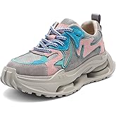 Drikler Women's Platform Shoes Chunky Comfort Orthopedic Wedge Walking Shoes Fashion Lace Up Casual Non-Slip Running Shoes