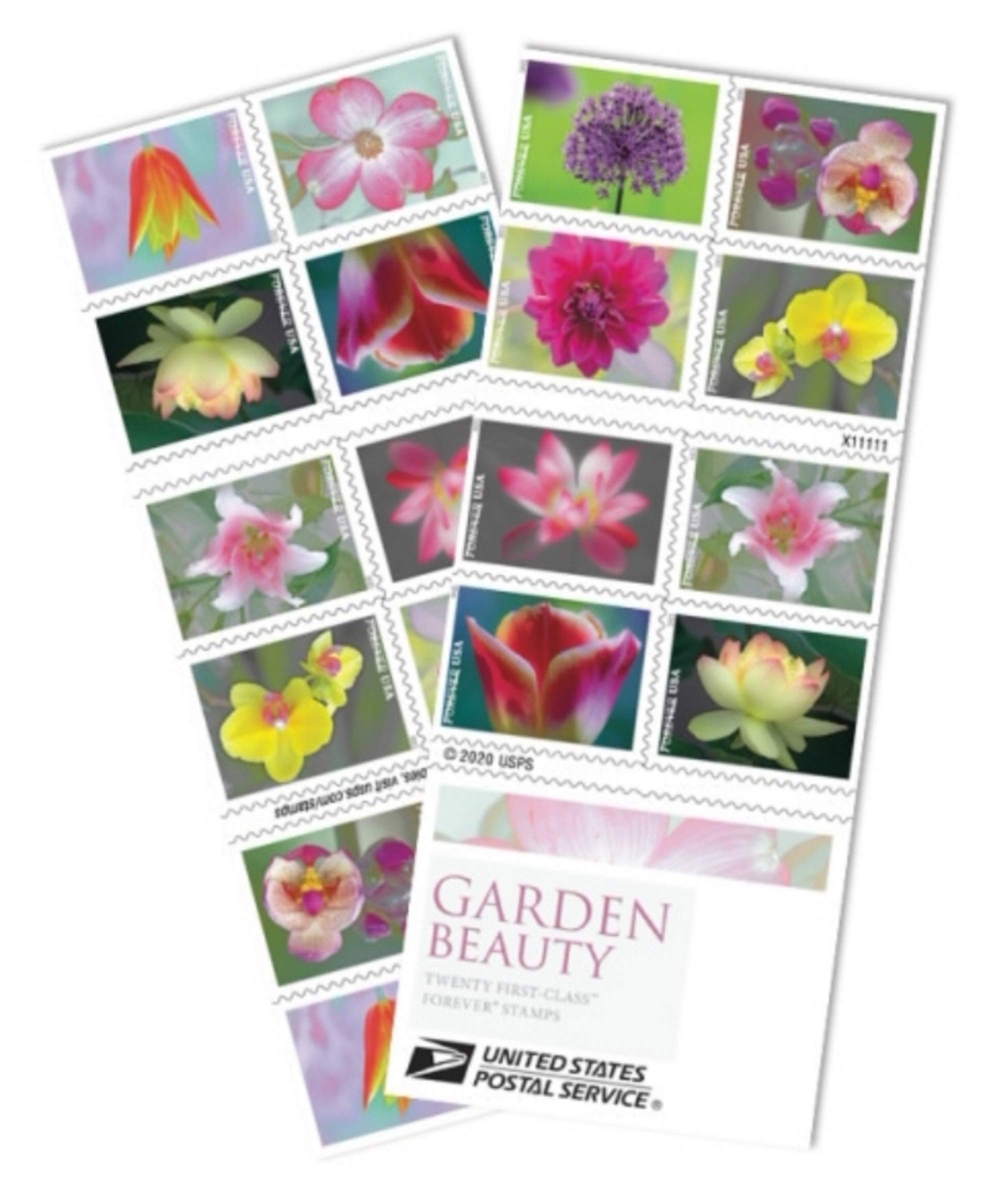 USPS Garden Beauty Forever Postage Stamps Book of 20 self-stick First ...