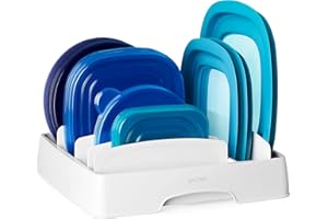 YouCopia StoraLid Adjustable Food Container Lid Organizer for Kitchen Cabinet Storage, Medium Classic Edition