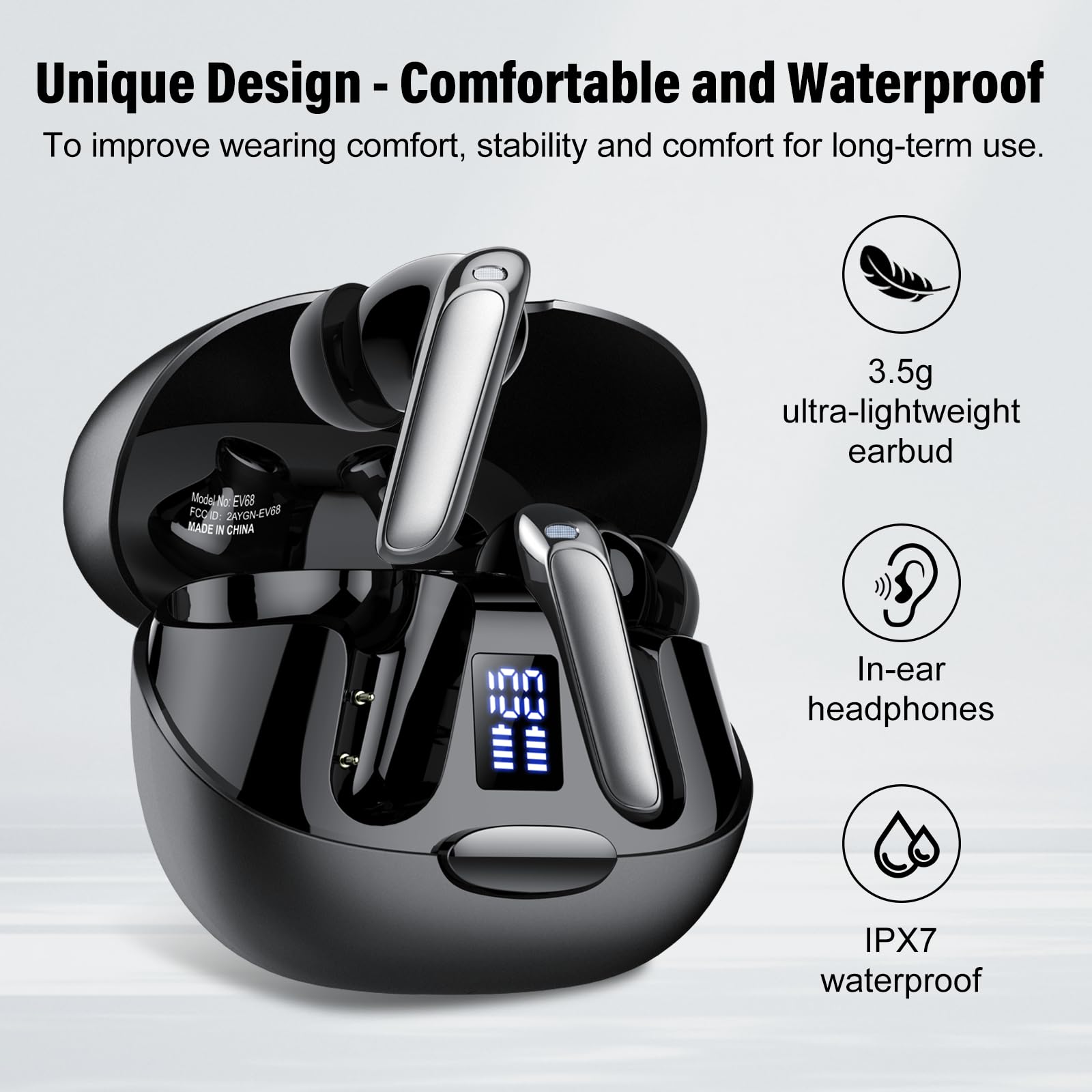 AI Language Translation Earbuds, 3-in-1 Translator Earbuds Real Time with 4 Translation Modes with APP, 164 Language Bluetooth 5.3 Headphones Translating Device for Travel/Business/Leaning, Deep Black