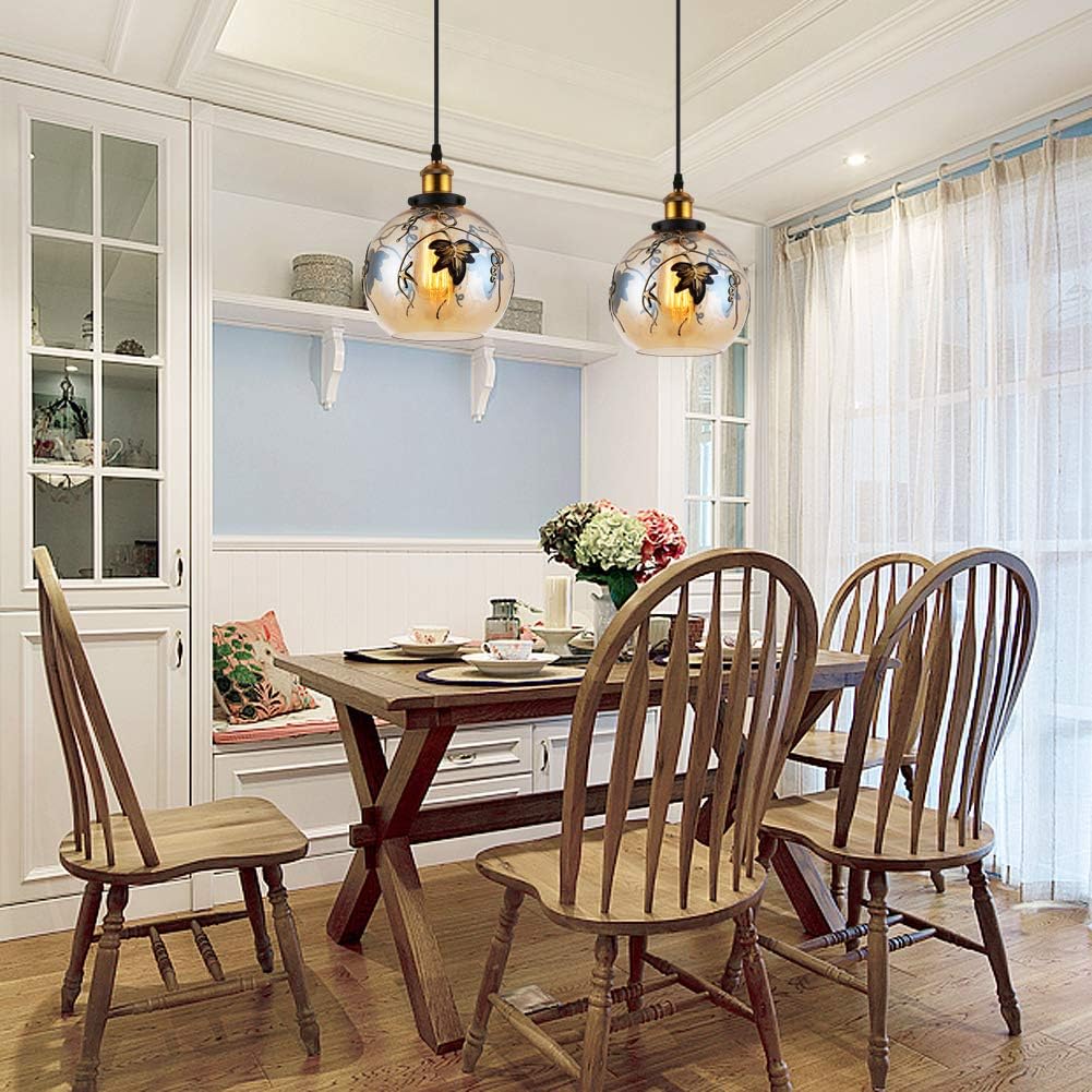 Glass Pendant Light Workmanship Antique Pendant Lighting Industrial Hanging Lights For Kitchen Island Dining Room Restaurant Cafe Lighting Ceiling Fans Ceiling Lights