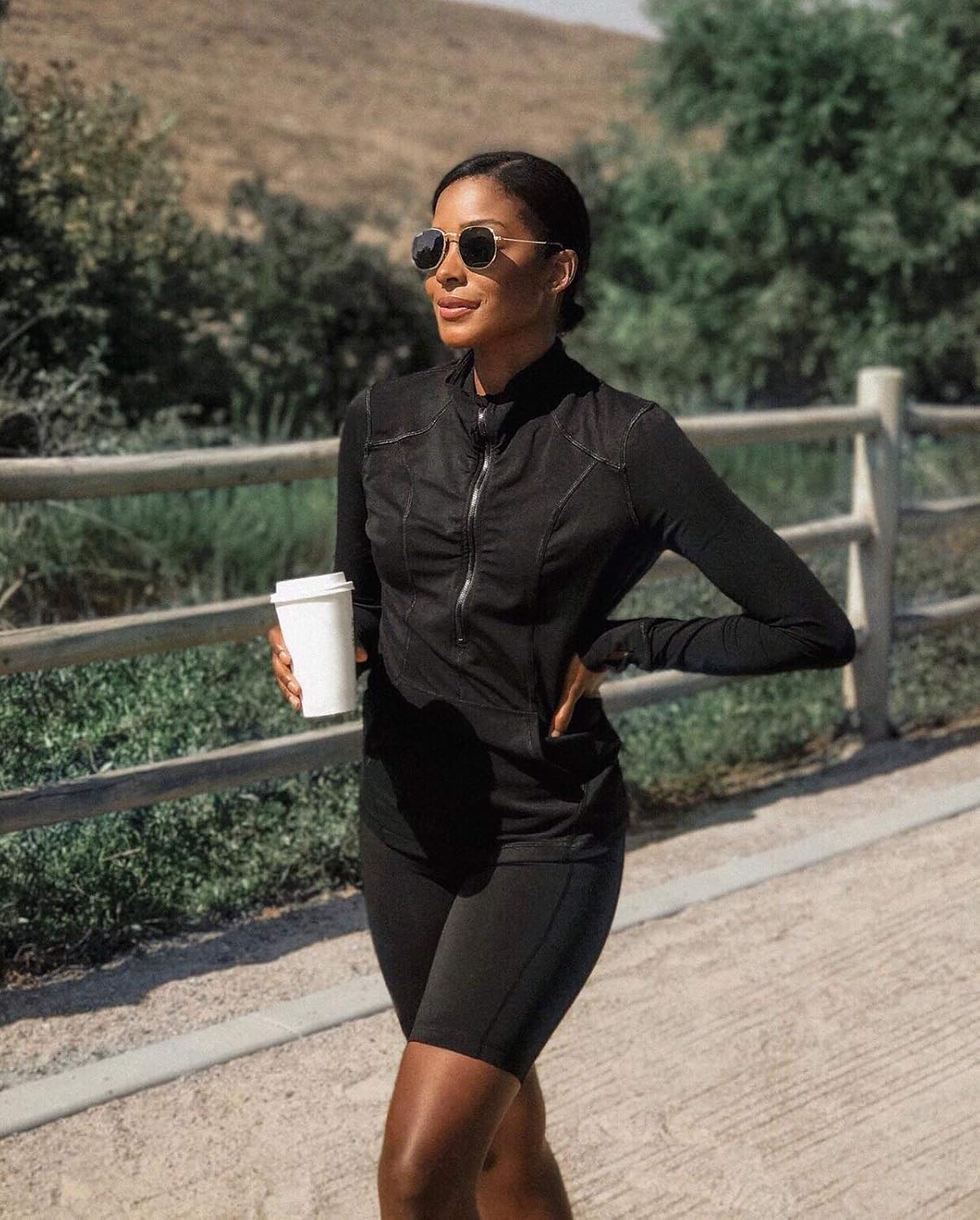 Yogalicious Nude Tech Half Zip Long Sleeve Jacket with Front Pockets at  Women’s Clothing store