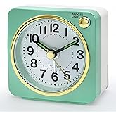 Lamisola Ultra Small Battery Analog Travel Alarm Clock, Retro Bedside Table Clocks for Bedrooms, Desk Clock, Vintage Home Decor for Bathroom Kichen Living Room, Mint