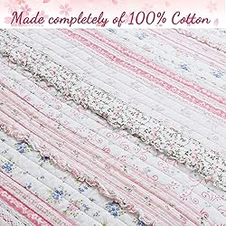 Cozy Line Home Fashions Pink Flower Lace Ruffle