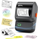 Ponek Label Maker Machine with Tape, 2 Inch Bluetooth Label Printer, Black | APP with 6000+ Templates, Portable Barcode Thermal Sticker Printer, for Small Business, Home, School, Safety Label Makers