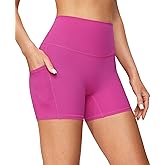 IUGA Biker Shorts Women with Pockets No Front Seam 4" Yoga Spandex Shorts Women Workout Running High Waisted Tummy Control