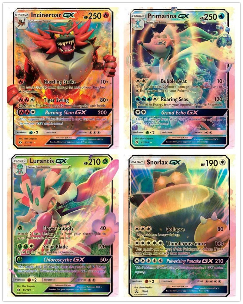 Купить Pokemon TCG GX Sun & Moon Booster Large trading card 20 Pcs