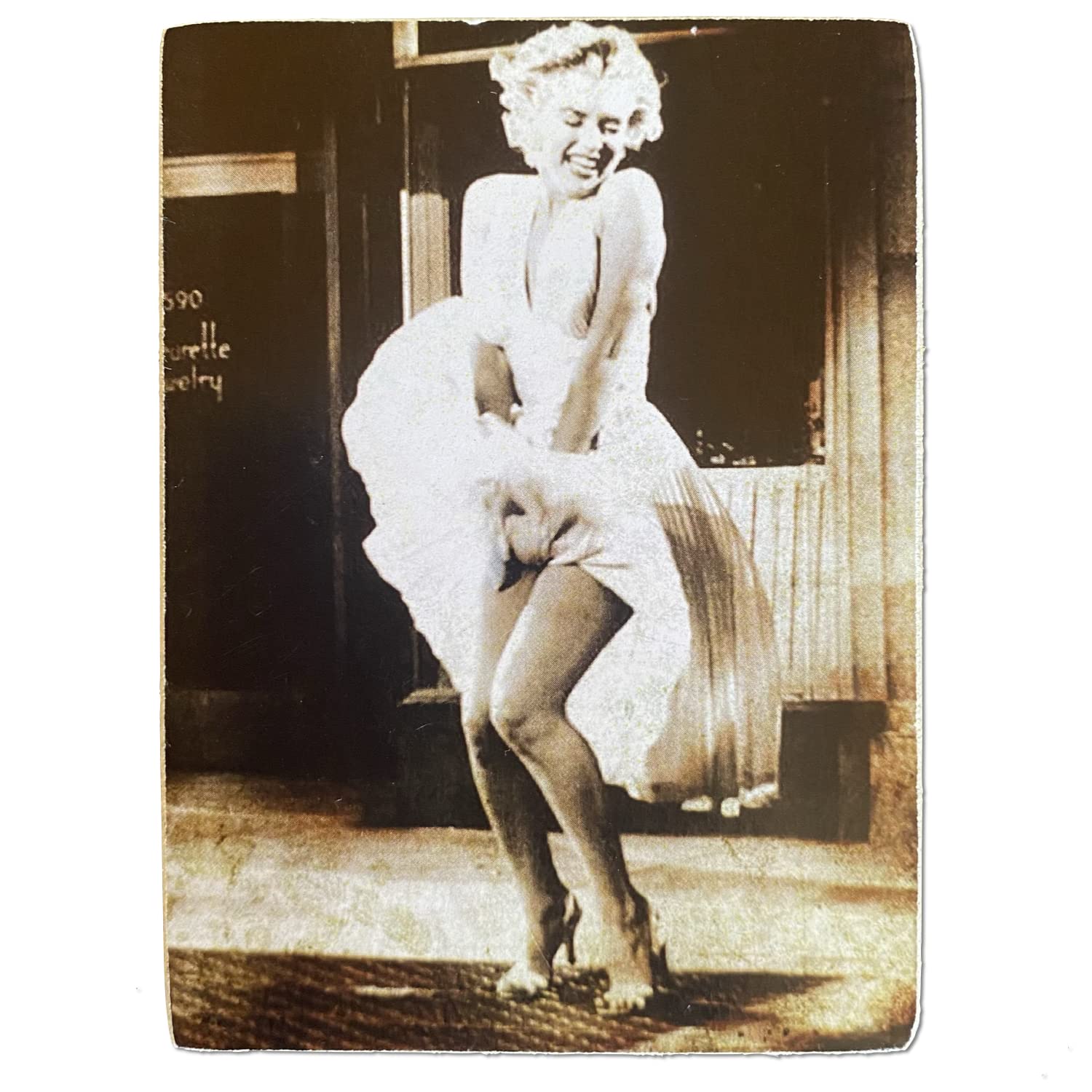 Kustom Art Magnet (magnet) Series Famous Actors Marilyn Monroe Vintage Style for Refrigerator/Garage/Bar Print on Wood 10x6cm