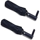 PFFY 2 Packs Travel Umbrella Windproof Auto Open & Close Collapsible Folding Small Compact Backpack Car travel Essentials Purse Umbrellas for Rain