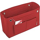Vercord Felt Purse Tote Organizer Insert Divider Inside Handbag for Women Medium Burgundy
