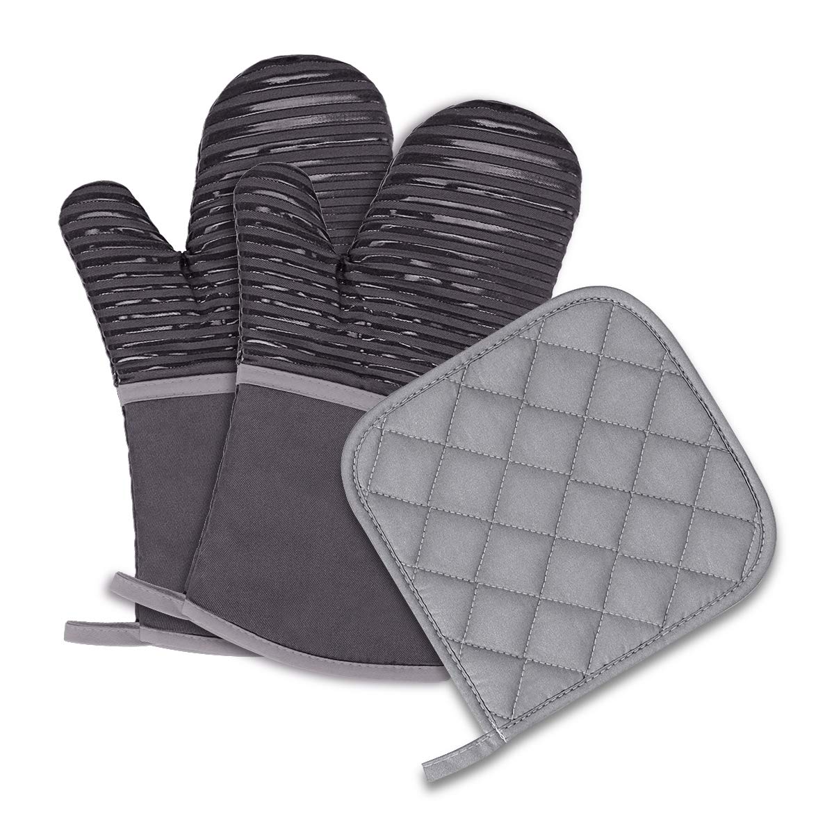 Best Kitchen Oven Mitt Pot Holder Set, Brown