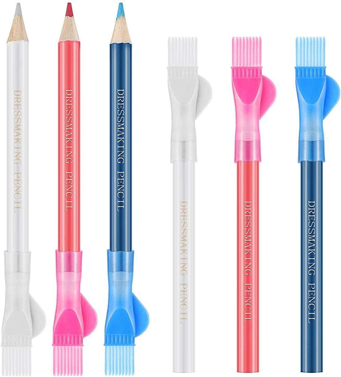 6 Pieces Sewing Fabric Pencils Water Soluble Pencil Tailor Mark Pencil