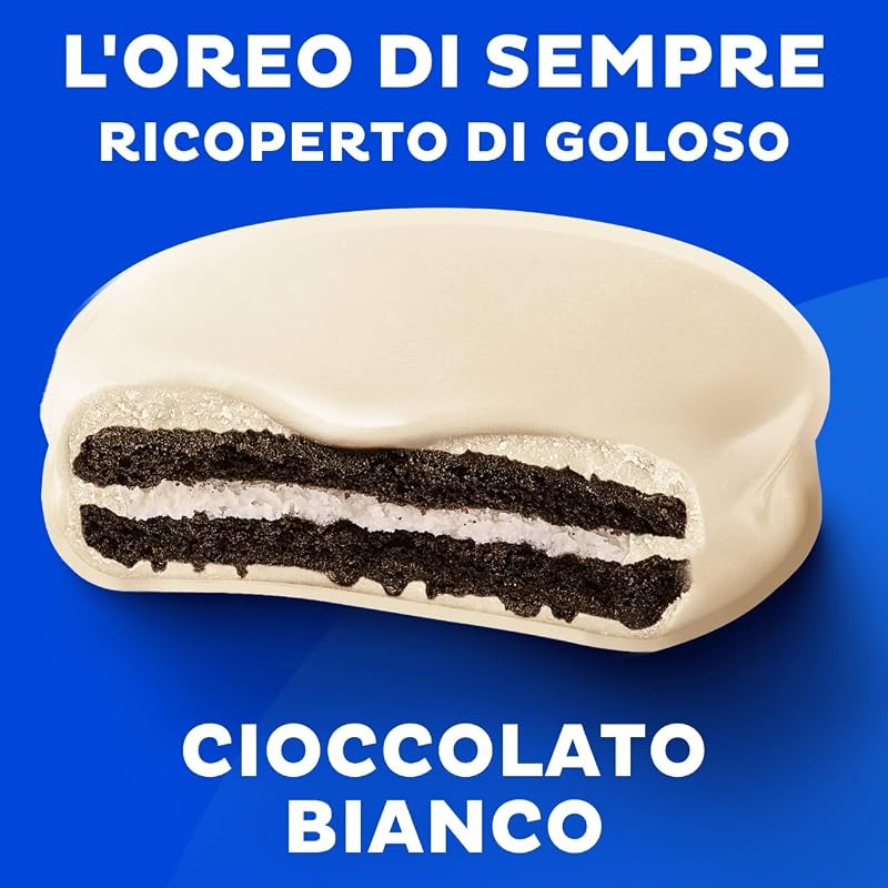 Banadas Bianco, Biscotti con copertura al Gusto di Cioccolato Bianco, Il tuo OREO avvolto da una Golosa Copertura di Cioccolato, 6 monoporzioni da 41g, 246 g