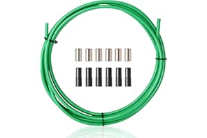 GIONFE Brake Cable Housing,5mm X 9.84ft Bicycle/Bike Lined Brake Cable Housing with Cable End Caps, Bicycle Brake Cable Gear Wires Bikes Replacement Accessory for MTB/Road Mountain Bike (Green)