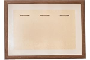 Vestamore Wooden Medal Display Frame, A4 Size Sports Picture Frame, Holds 2 Medals, 3-Hole Cardboard, Glass Front, Fabric Bac