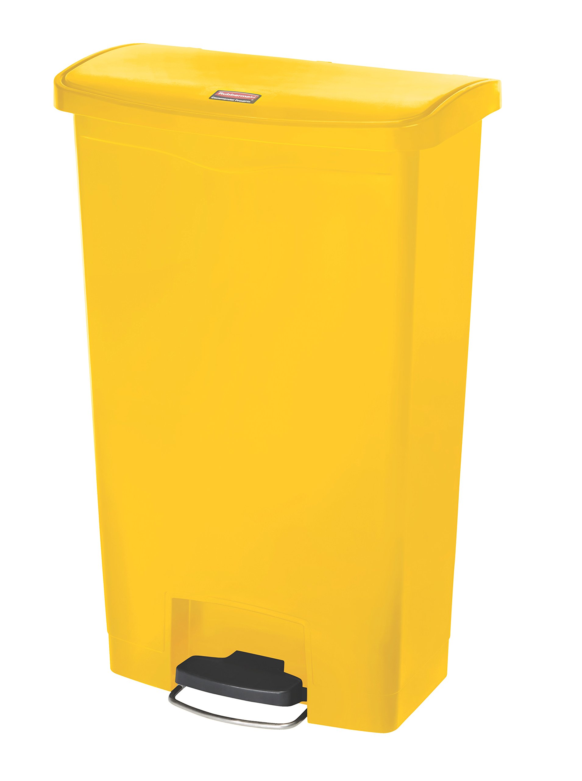 Rubbermaid Commercial Products Slim Jim Step-on Resin Front Step Waste Receptacle Bin 68 Litre Yellow 1883577