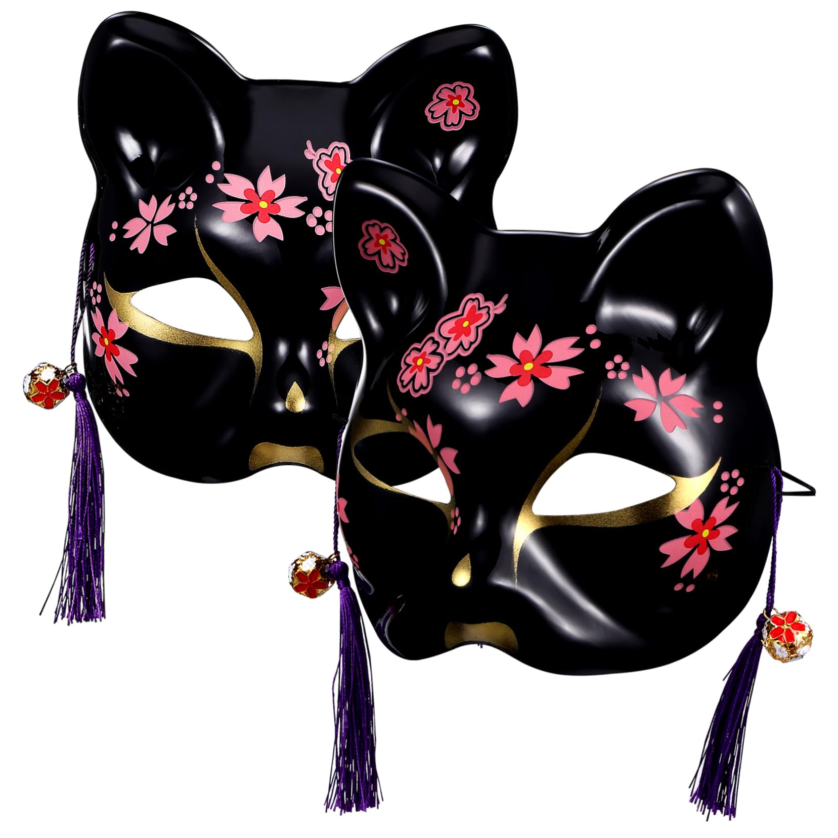 TOYANDONA 2pcs Black Cat 2-piece Set Pre Party Eye Festival Cosplay Cat Mask Masquerade Mask for Women Facial Mask Masks for Women Animal Man Plastic Cover