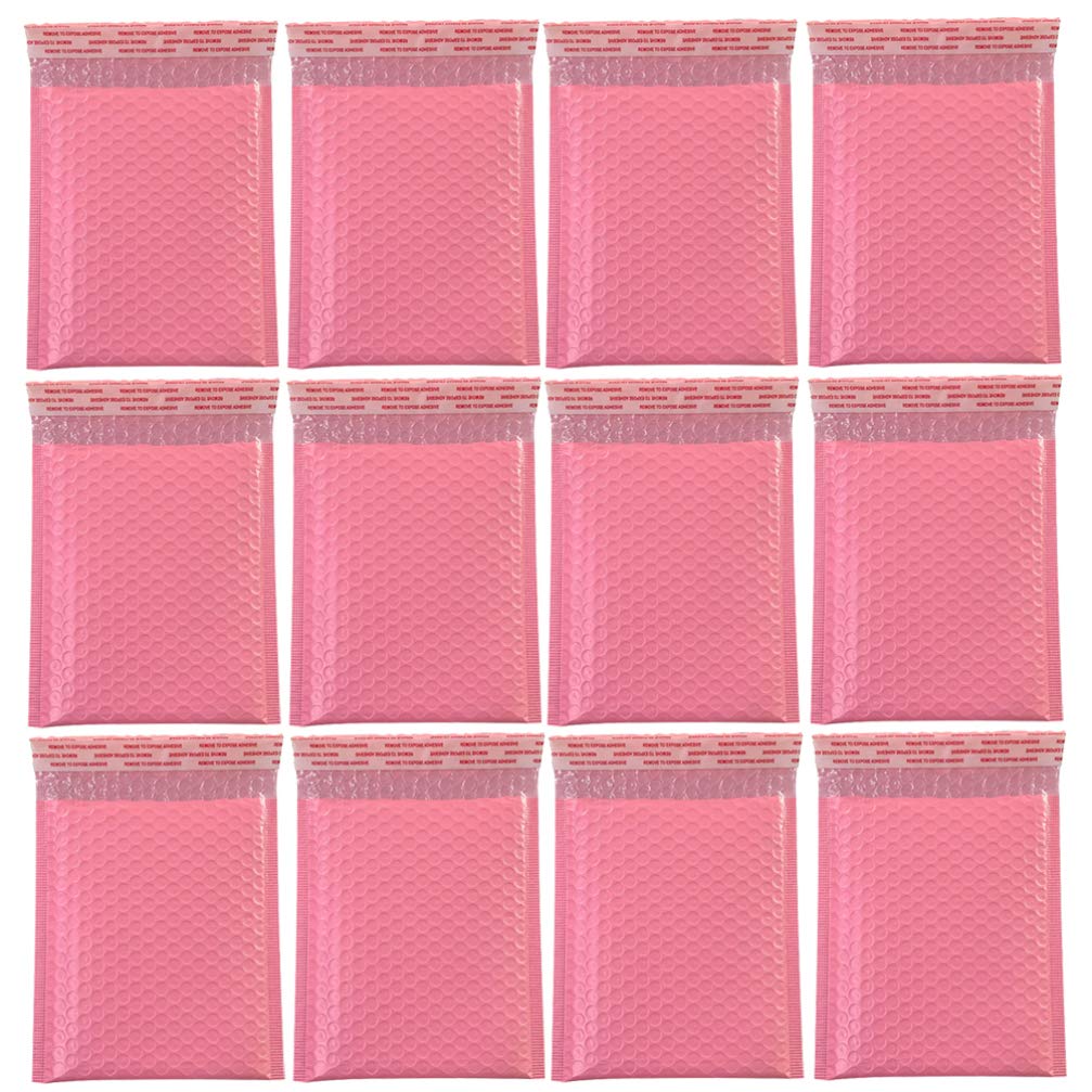 NUOBESTY 50pcs Self-Seal Out Anti Static Cushioning Wrap Pouch for Shipping,Storage and Moving (Pink, 20x15cm)