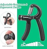NIYIKOW Hand Grip Strengthener 22-132 Lbs Adjustable Grip Trainer Black 1 Pack view 4