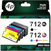 712XL Ink Remanufactured Ink Cartridges for HP 712 XL Ink Cartridges Combo Pack, Work with Designjet T210 T230 T250 T630 T650