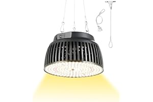yadoker LED Grow Light for Indoor Plants Full Spectrum,Sunlike Hanging Grow Lamps for Seed Starting Seedlings Vegetable Pepper,Daisy Chain,Quiet Built-in Fan,800W