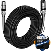 Kxable XLR Microphone Cable 50FT, XLR Male to Female Balanced Mic Cable, 3-Pin Shielded Speaker Cord, Zinc Alloy Connectors, Premium 22AWG Pure Copper, Metal Spring SR, Recording Studio, Podcast