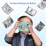 HiMont Kids Camera Instant Print 20MP Dual Lens 32GB Blue 3 Rolls Paper view 6