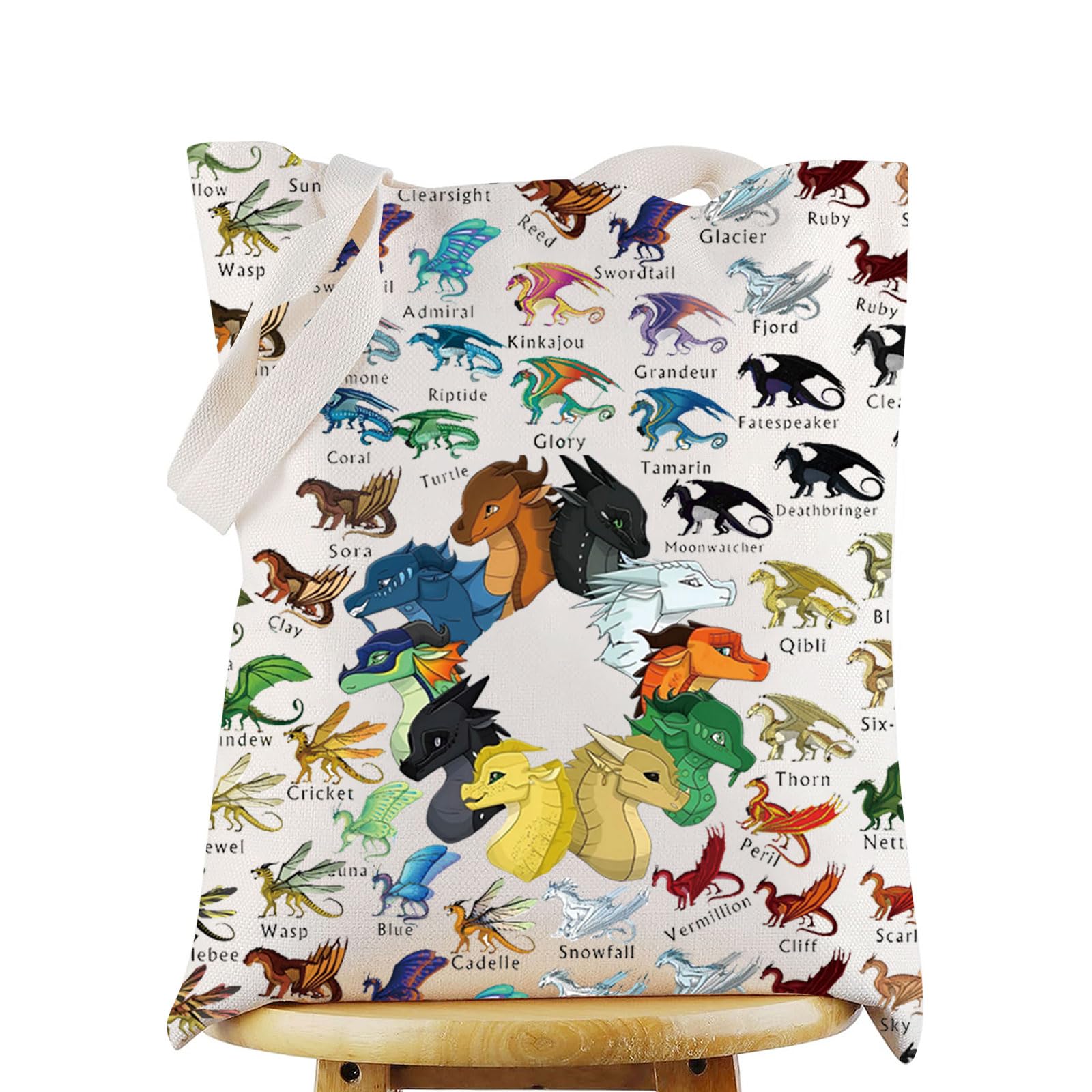 WZMPA Wings Dragon Darkstalker Makeup Bag Wings Dragon Novel Inspired Gift Dragon Tribes Zipper Pouch Bag Dragon Bookish Gift, Wings Dragon T, 8.66" x 5.9" x 0.51"