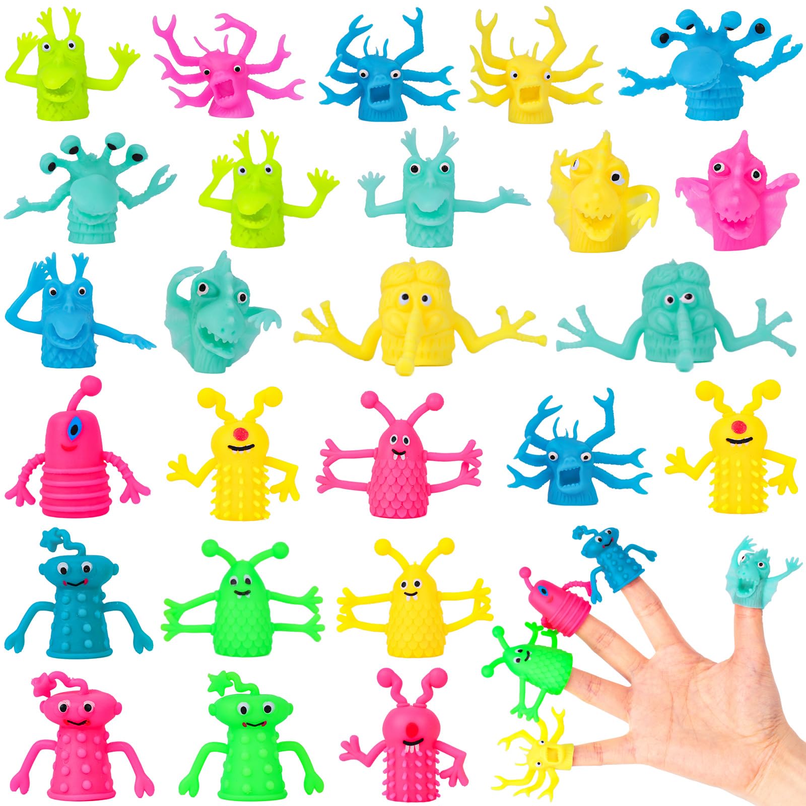 Photo 1 of 3 otters 25PCS Finger Puppets Toys, Funny Monster Finger Stretchy Toys Finger Puppets Fidget Toys Soft Rubber Finger Toys for Role Playing, Party Favors, Birthday, Christmas Goodie Bag Stuffers