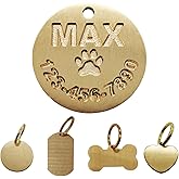 CPAKOWLGOO Solid Brass Deep Engraved Pet ID Tag-Personalized Dog/Cat Collar Tag with Name-Durable,Rust-Resistant,Customizable