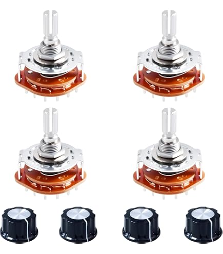 uxcell 4P8T 4 Pole 8 Position 4 Deck Band Channel Rotary Switch