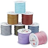PH PandaHall 392 Yards 0.8mm Nylon String Cord 8 Colors Bracelet String Chinese Knotting Cord Macrame Nylon Thread for Kumihimo Braided Bracelets Necklaces Jewelry Making Wind Chime Parts
