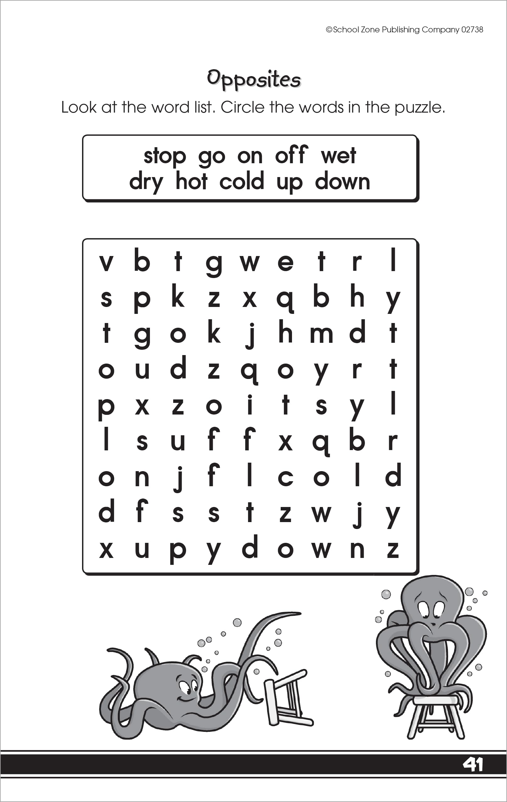 School Zone My First Word Searches Workbook: 48 Pages, Kindergarten, 1st Grade, Activity Pad, Search & Find, Word Puzzles, Ages 5 to 7 (Little Busy Book Series)