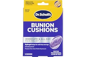 Dr. Scholl's BUNION CUSHION with Duragel Technology, 5ct. Cushioning Protection Against Shoe Pressure and Friction That Fits 