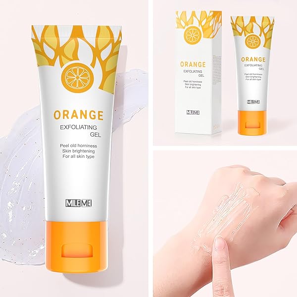 2 PCS ORANGE EXFOLIATING GEL, FACE AND BODY EXFOLIATING SCRUB GEL, DEEP CLEANSING MOISTURIZING FACIAL EXFOLIATOR.