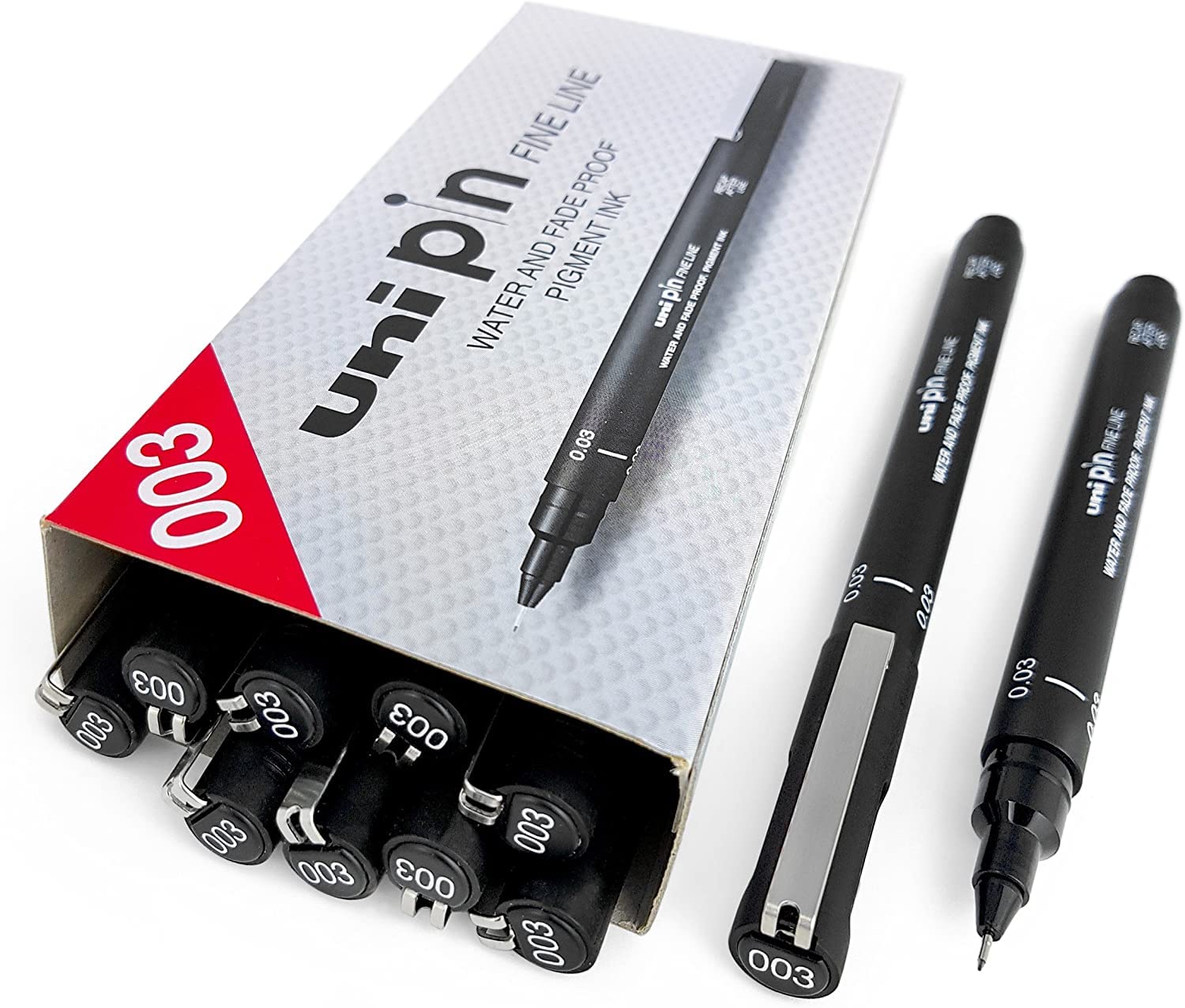 Uni Pin Fineliner Drawing Pen - Black - 0.03mm - Box of 12