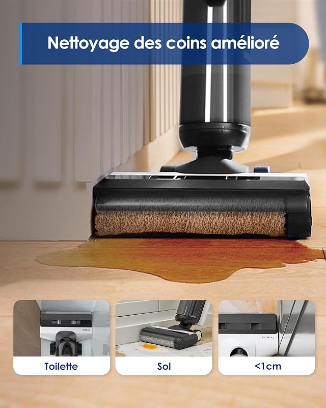 Floor One S5 Aspirateur Laveur, Nettoyage des Bords, Autonettoyage