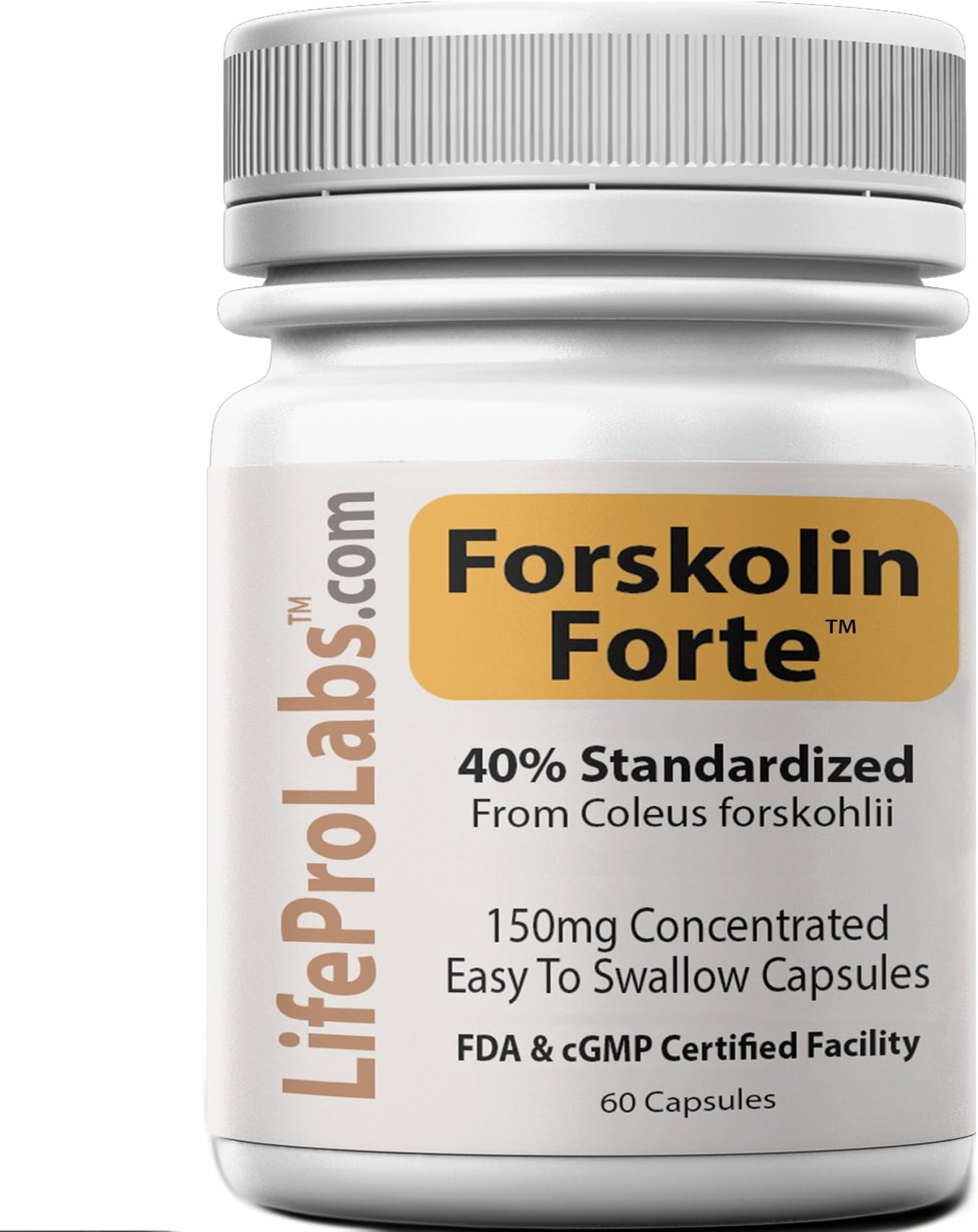 FORSKOLIN FORTE 40% |not 10% or 20%|, Up to 120% More Active Than 250mg, 50x Stronger Than Coleus Forskohlii Root, Easy Swallow Caps, Weight and Belly Fat Loss, Leaner BMI. cGMP Guaranteed