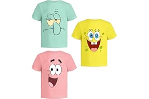 NICKELODEON Spongebob Squarepants Graphic T-Shirt (Sets) Patrick Star Squidward Plankton Gary Outfit Tee Toddler/Birthday to Kids Clothes