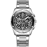 Cristiano Aillen Watches for Men Waterproof Stainless Steel Analog Quartz Chronograph with Luminous, Date, Fashion Casual Sport Business Work Dress Mens Wrist Watch Luxury Gift