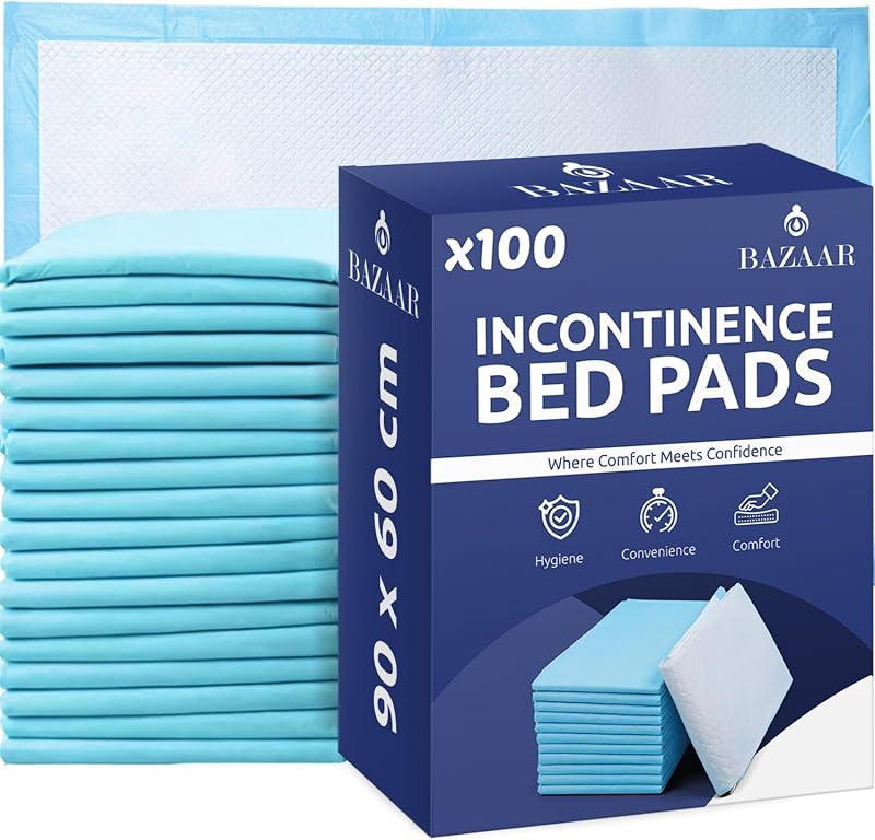 Bazaar 100x Disposable Incontinence Bed Pads 90x60cm Highly Absorbent Waterproof