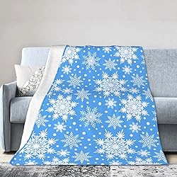 Perinsto Winter Snowflakes Blue Throw Blanket Ultra