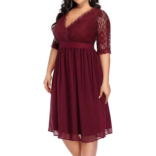 Amazon.com: Kiyonna Women's Plus Size Luna Lace Cocktail Dress 2X French  Rose : Clothing, Shoes & Jewelry